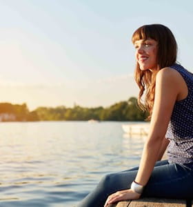 Femme en bonne santé heureuse