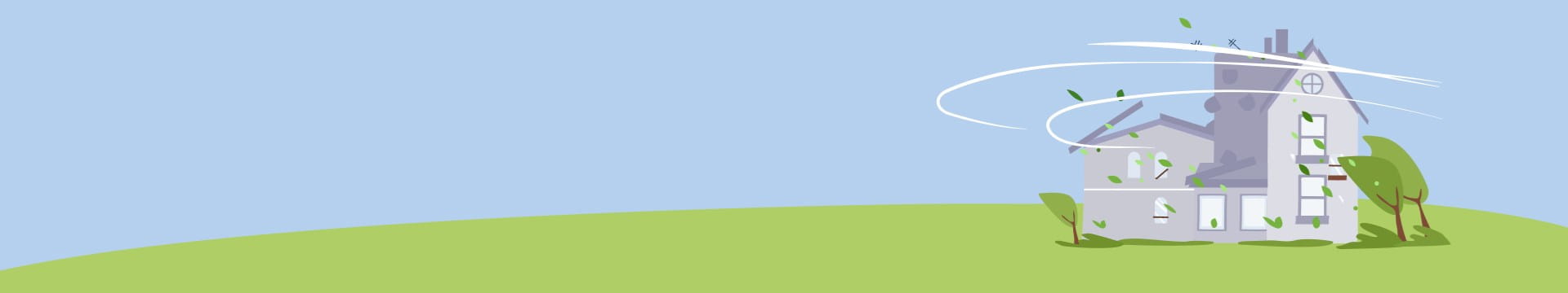 Schade aan een woning door een storm.